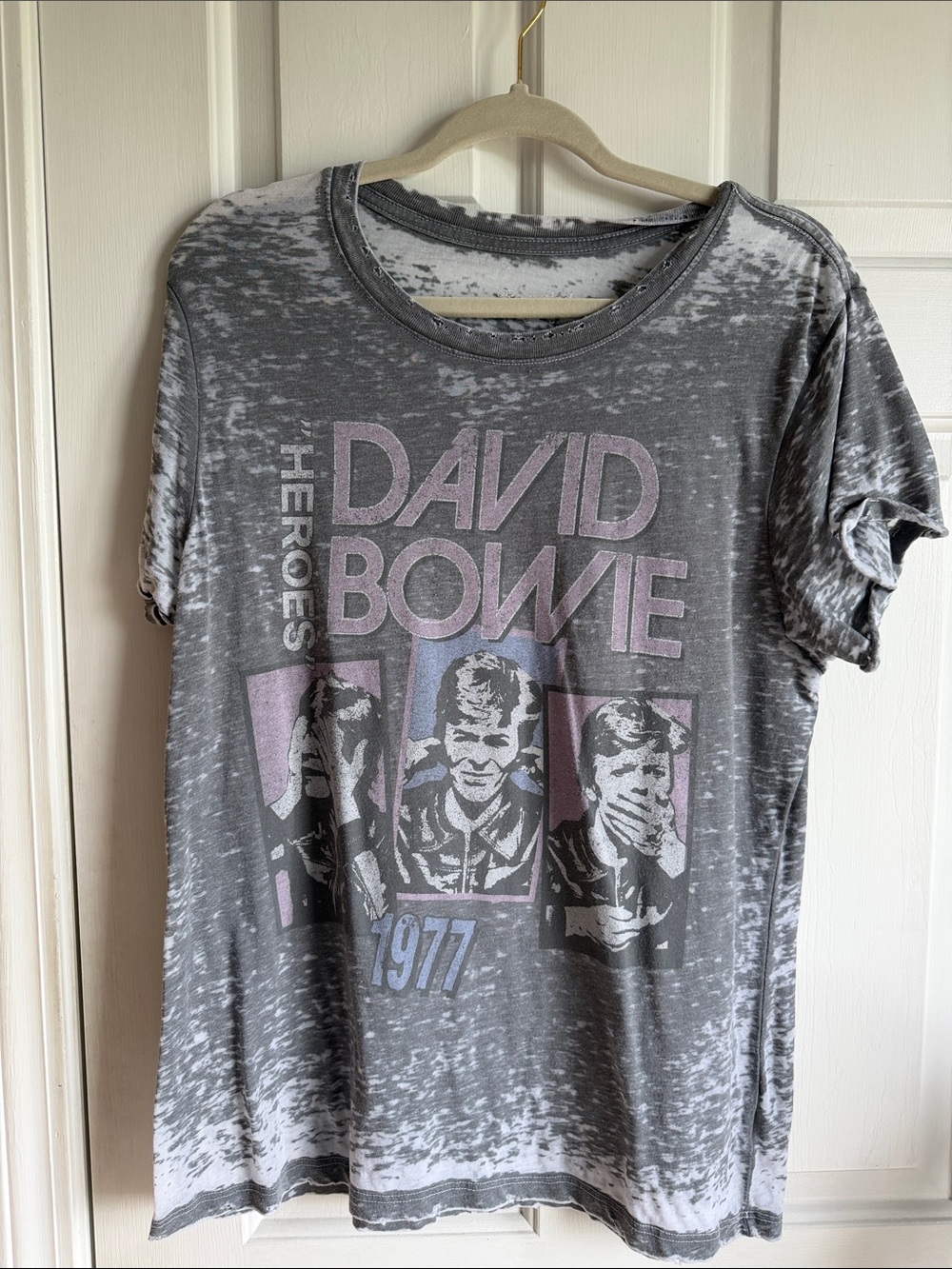Recycled Karma Burnout Distressed David Bowie Graphic Tee